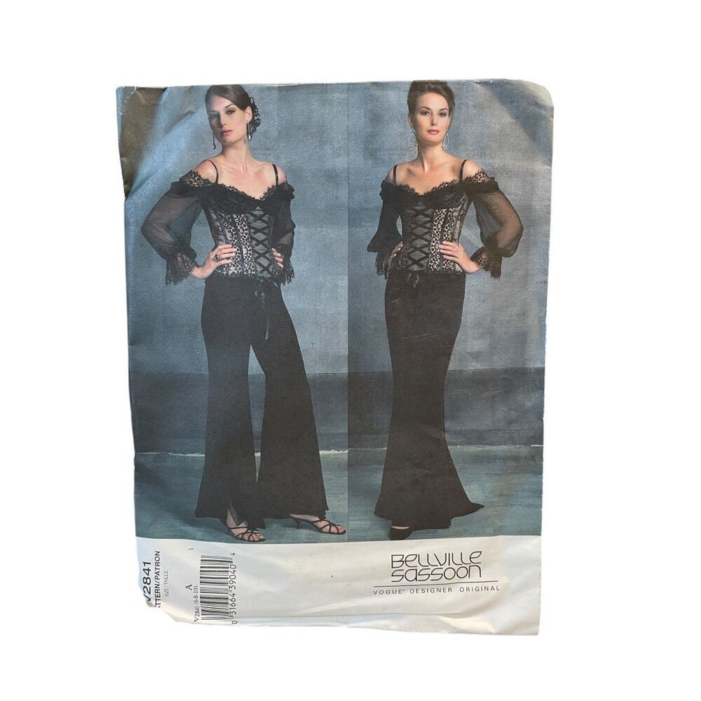 Vogue V2841 Belville Sassoon Designer Sewing‎ Pattern Top Skirt Sz 6-10